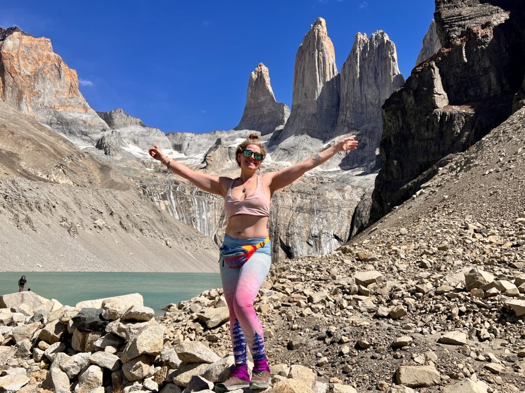 View of Base of the Towers along W Trek, Patagonia